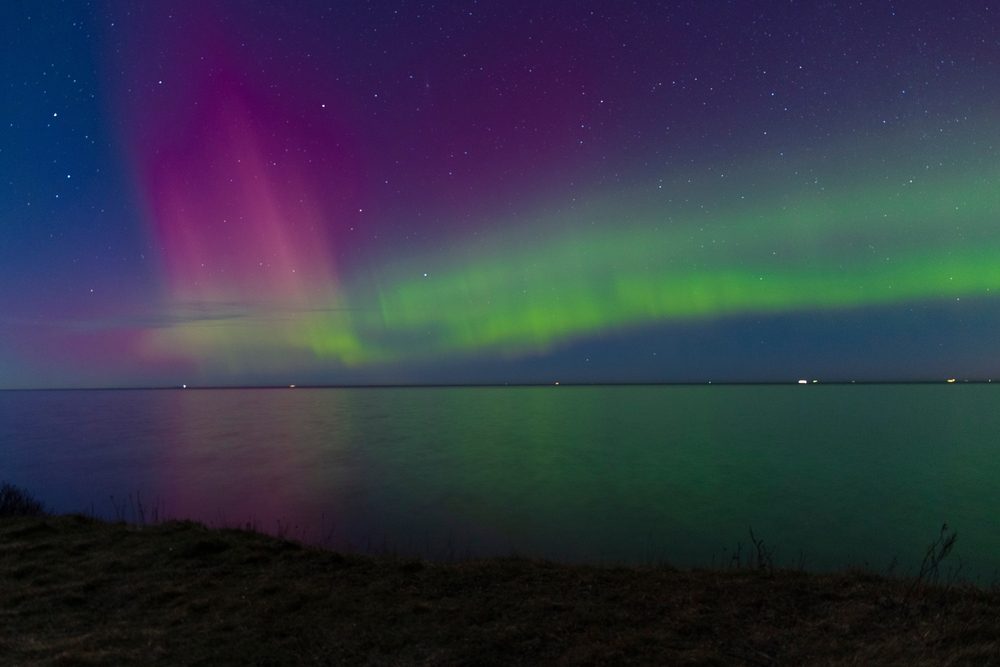 Nordlys over Gilleleje i Danmark