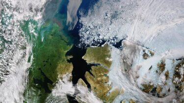 Arktisk havis set fra en Copernicus-satellit