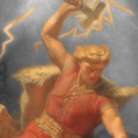 Maleri af Thor. Gud fra den nordiske mytologi.