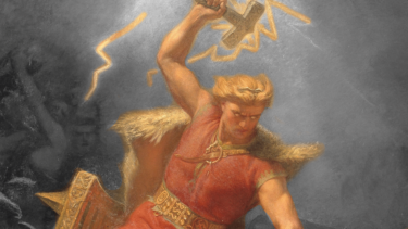 Maleri af Thor. Gud fra den nordiske mytologi.