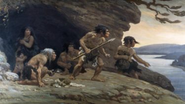 Neandertalere kommer ud af stengrotte
