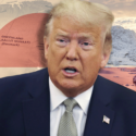 Donald trump foran det grønlandske flag