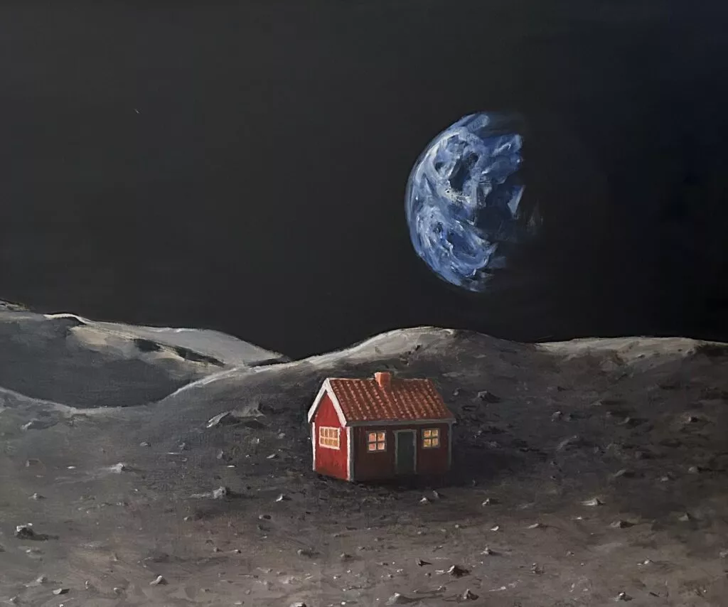 Illustration af den svenske hytte på Månen