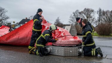 Her ses en oversvømmelse i Frederikssund.