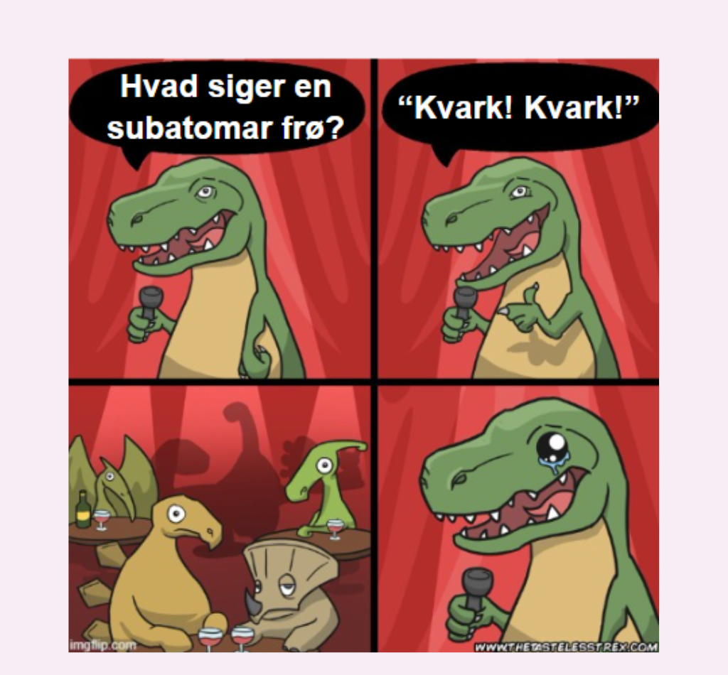 Science meme - hvad siger en subatomar frø - kvark kvark