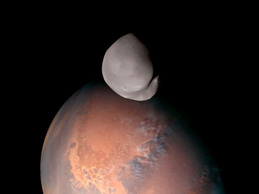 Et billede af Deimos, Mars' måne