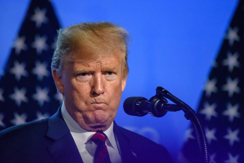 Trump med snerpet mund
