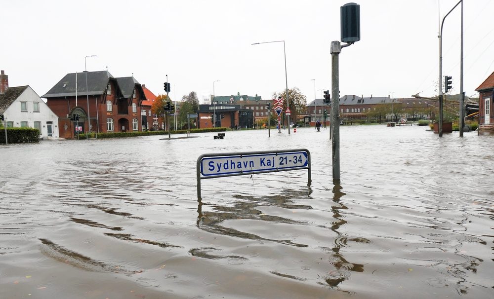 Oversvømmelse i dansk by