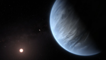 Illustration af planeten K2-18b.