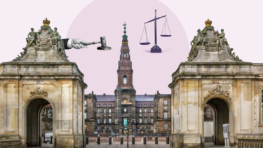 foto af Christiansborg med let collage