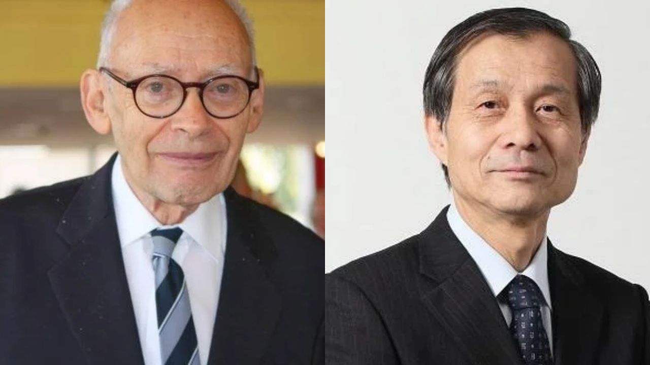 Et portræt af Alan Arkin til venstre og Yo-Yo Ma til højre, begge iført jakkesæt og slips.