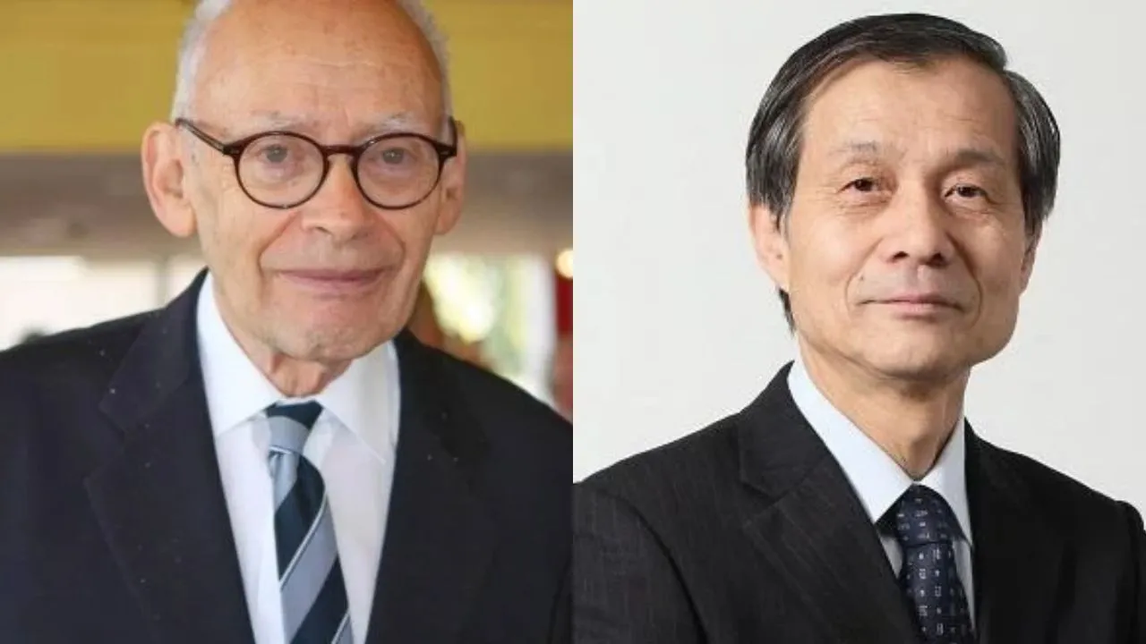 Et portræt af Alan Arkin til venstre og Yo-Yo Ma til højre, begge iført jakkesæt og slips.